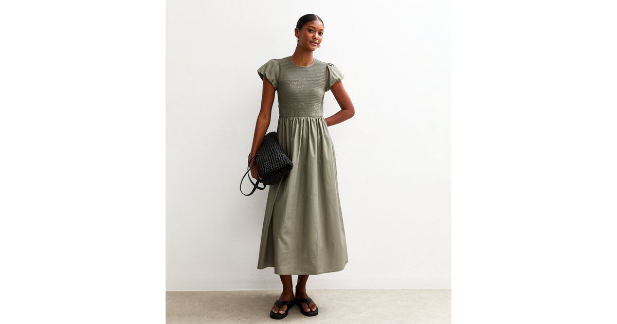 Khadi Ox Sajiki Puff Sleeve Dress