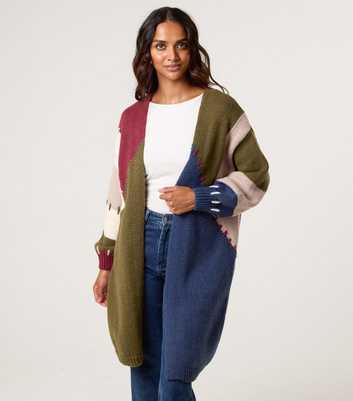 Blue Vanilla Navy Colour Block Long Cardigan