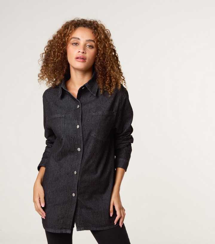 Blue Vanilla Black Long Sleeve Denim Shirt