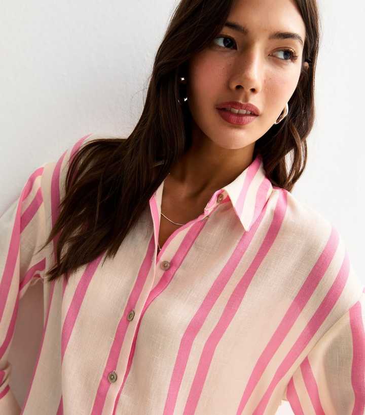 Pink Striped Long Sleeve Shirt | New Look