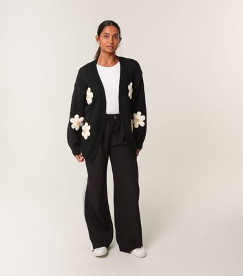 Blue Vanilla Black Daisy Embroidered Cardigan | New Look