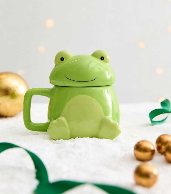 Green Frog Shaped Mug with Lid