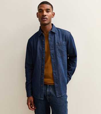 Indigo Relaxed Long Sleeve Denim Overshirt