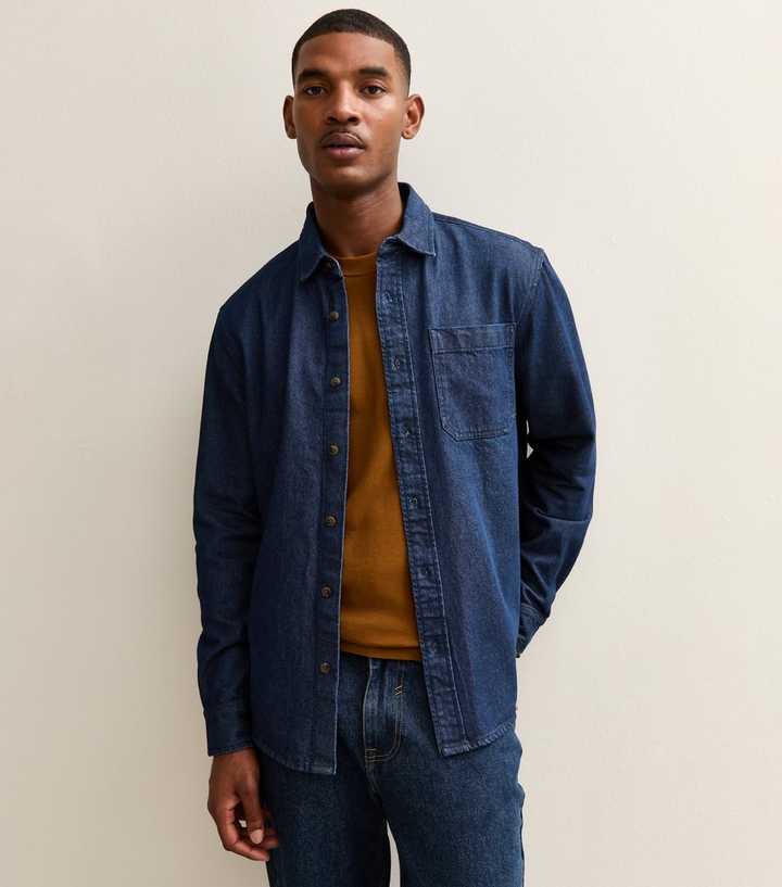 Indigo Relaxed Long Sleeve Denim Overshirt