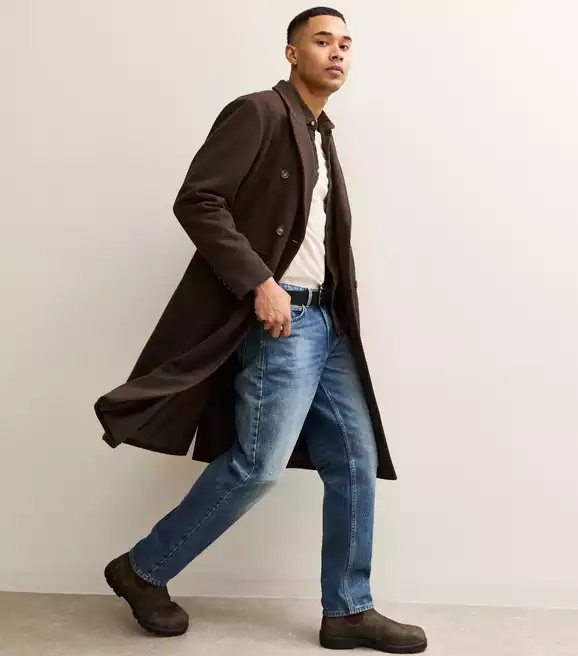 New Look: Dark Brown Relaxed Double Breasted Coat