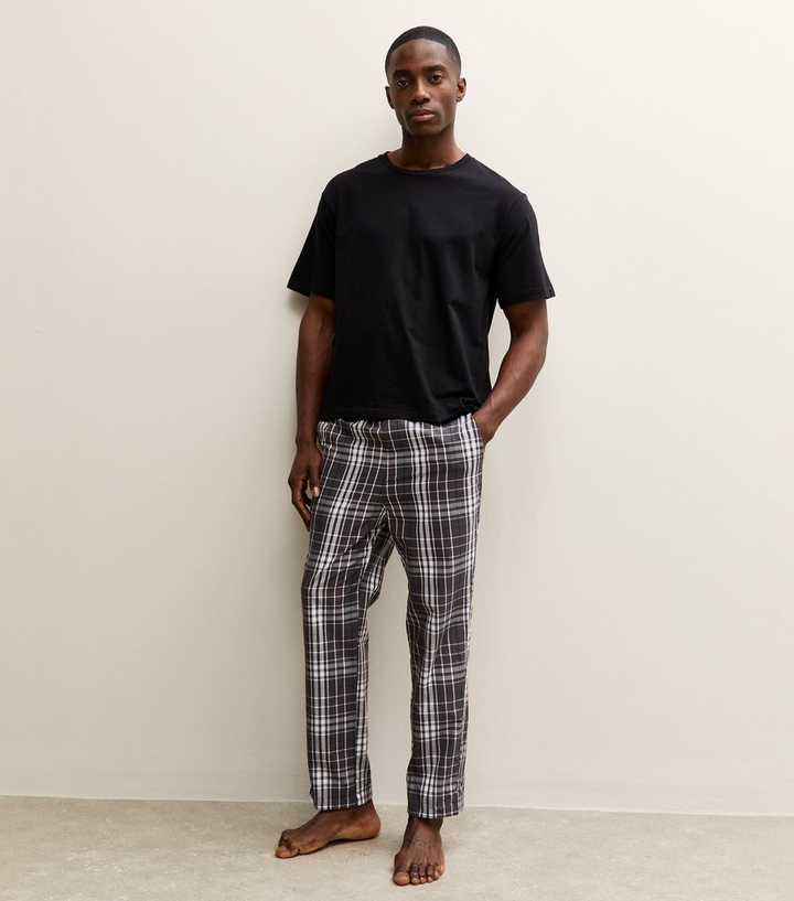 Jack & Jones Black T-Shirt and Check Trousers Gift Set
