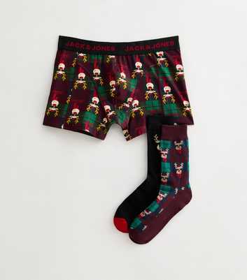 Jack & Jones Brown Christmas Socks and Boxers Gift Set