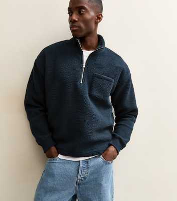 Jack & Jones Navy High Neck Sweatshirt
