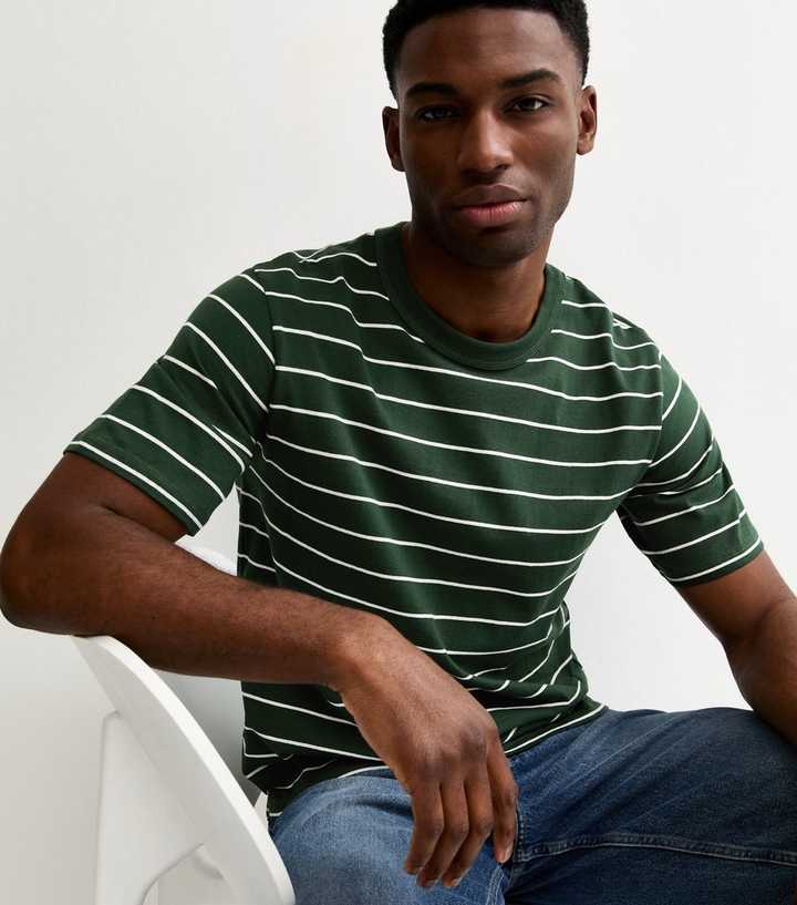 Jack & Jones Dark Green Short Sleeve Stripe T-Shirt