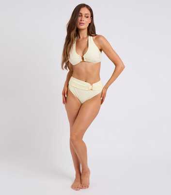 Urban Bliss Light Yellow Ring Detail High Waisted Bikini Bottoms