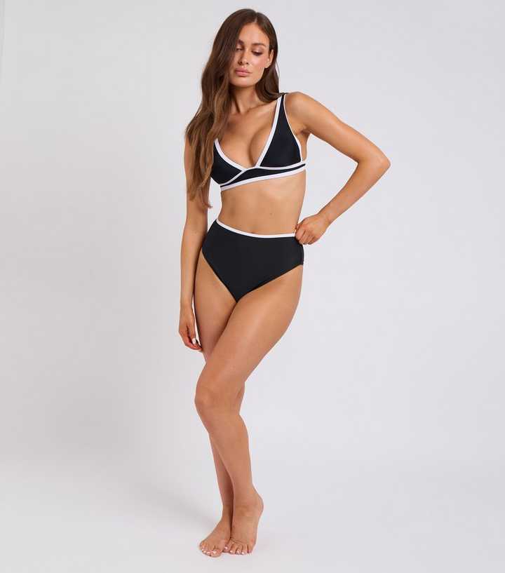 Urban Bliss Black Contrast Trim Bikini Bottoms