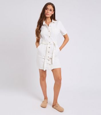 Urban Bliss White Twill Shirt Dress | New Look