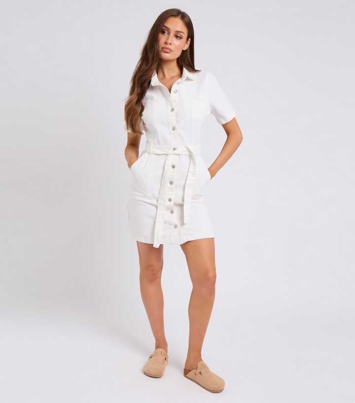 Urban Bliss White Twill Shirt Dress
