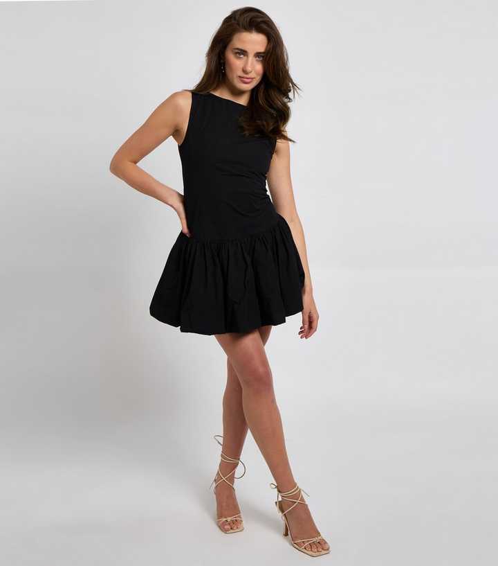 Urban Bliss Black Bubble Hem Mini Dress