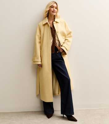 Yellow Button Up Belted Coat