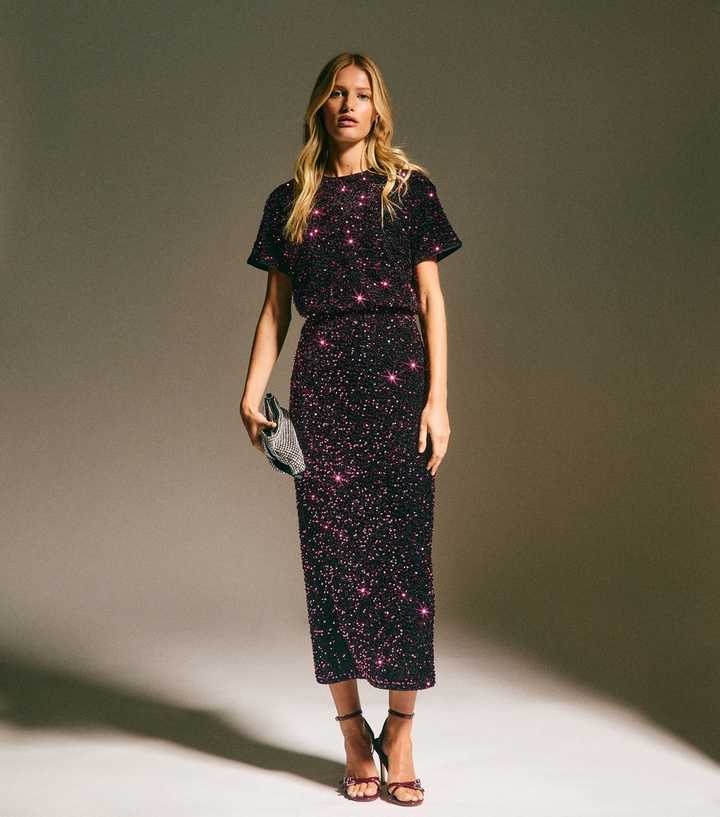 chinese dress ladies Ever-Pretty Sequin Short Sleeve V-Neck Asymmetrical Hem Mother of The Bride Dress