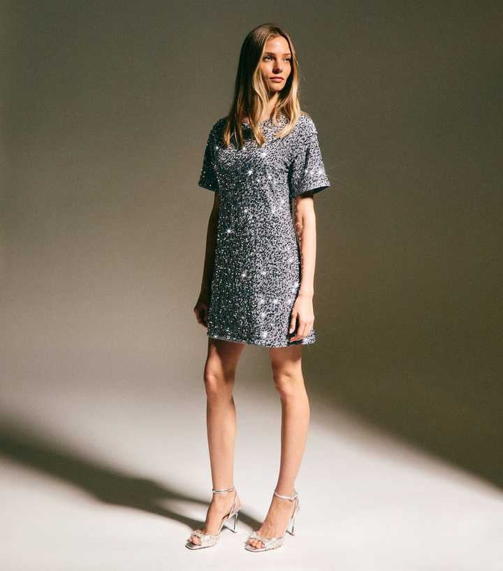 new look women's velvet a-line midi sequin dress reviews La Divine CD0239 main image 0