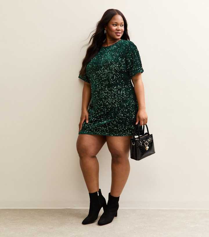 green emerald velvet dress Rihoas Button-Front A-Line Mini Dress main image 1