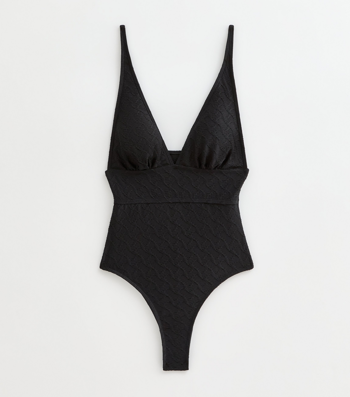 Women's Black Textured Swimsuit Gini London New Look