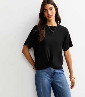 Black Twist Front T-Shirt