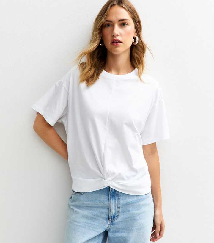 White Twist Front T-Shirt