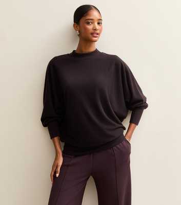 Dark Purple Soft Touch Batwing Jumper