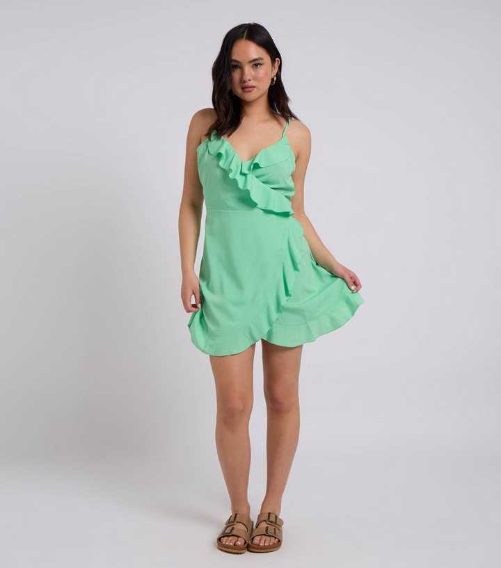 Urban Bliss Light Green Frill Trim Cami Tea Dress | New Look