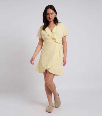 Urban Bliss Light Yellow Frill Trim Mini Tea Dress