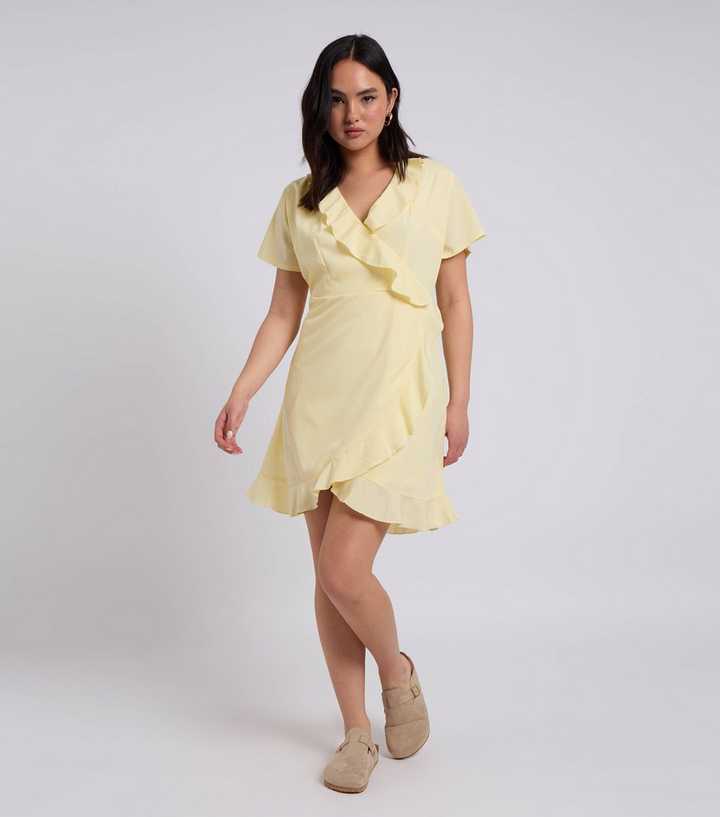 Urban Bliss Light Yellow Frill Trim Mini Tea Dress