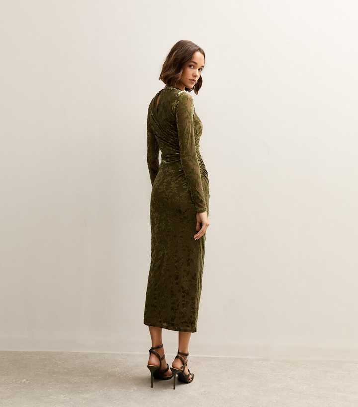 green square neck long sleeve dress Emerald Long Sleeve Square Neck Mini Dress Large