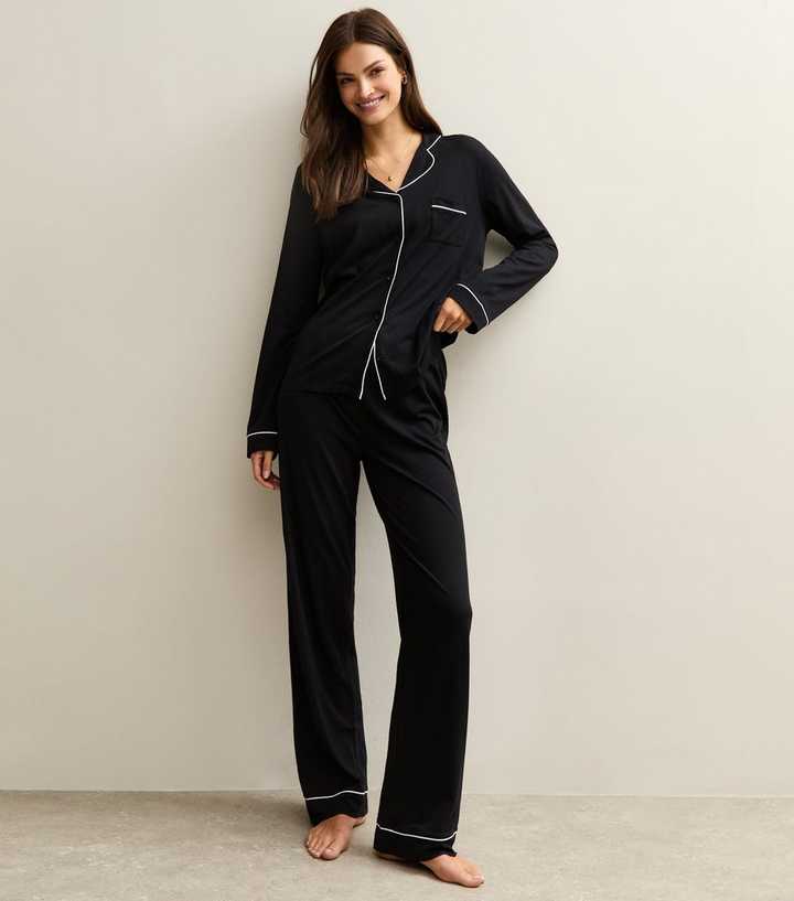 Tall Black Shirt and Trousers Pyjama Set New Look