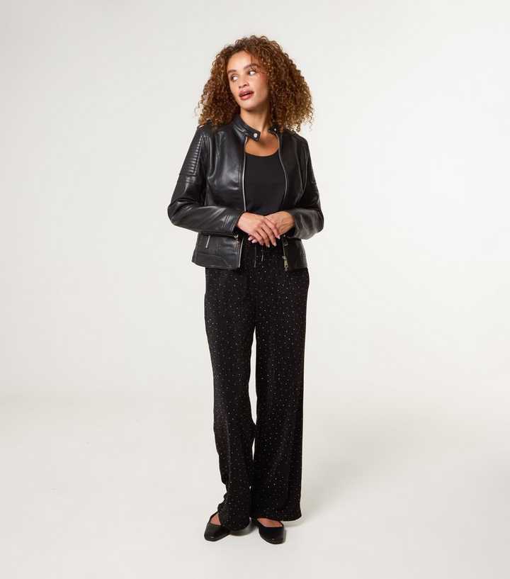 Blue Vanilla Black Diamante Embellished Trousers