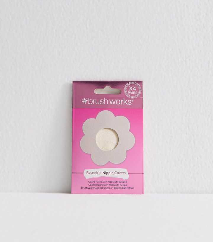Brushworks Pack of 4 Pale Pink Reusable Fabric Nipple Covers