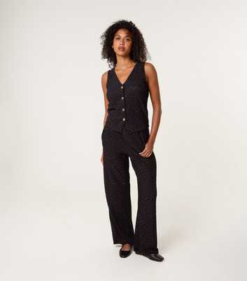 Blue Vanilla Black Diamante Embellished Waistcoat and Trousers Set