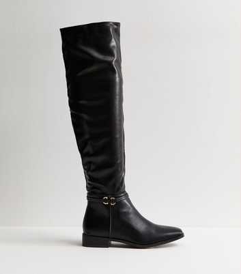 Public Desire Black Faux Leather Boots