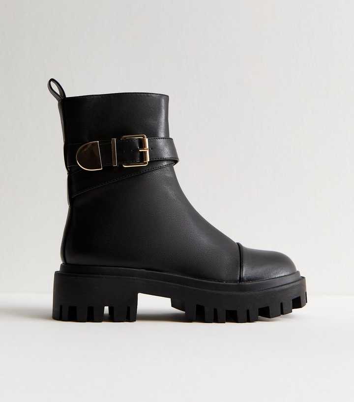 Public Desire Black Spontaneous Faux Leather Boots