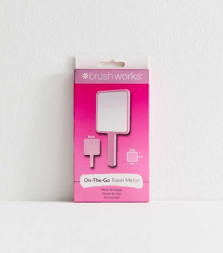 Brushworks Pink On-The-Go Travel Mirror