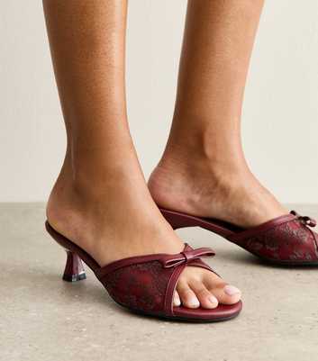 Public Desire Burgundy Dandelion Mule Heels