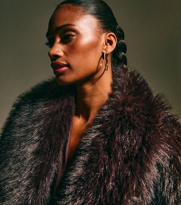 brown faux fur shawl