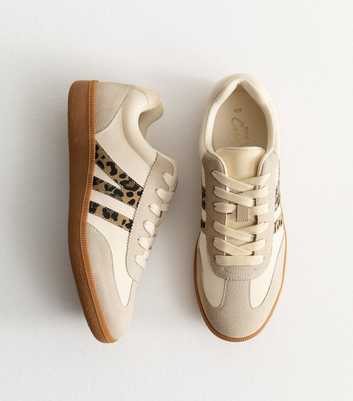 Stone Contrast Stripe Low Top Trainers