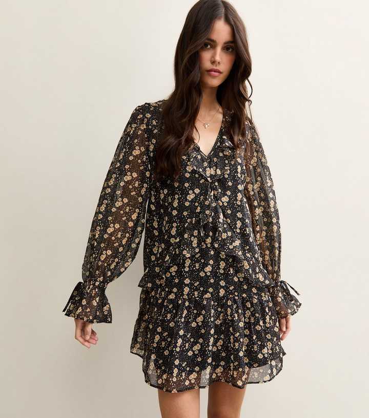 sachin and babi light blue dress Snake chiffon ruffle mini dress main image 1
