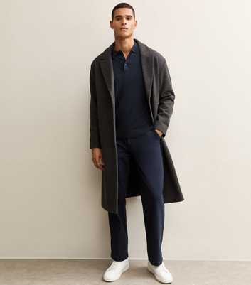 Navy Relaxed Straight Leg Chino Trousers