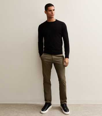 Dark Khaki Slim Chino Trousers