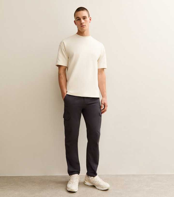 Dark Grey Slim Cargo Trousers