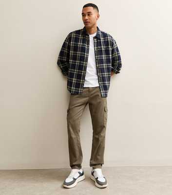 Dark Khaki Slim Tapered Cargo Trousers