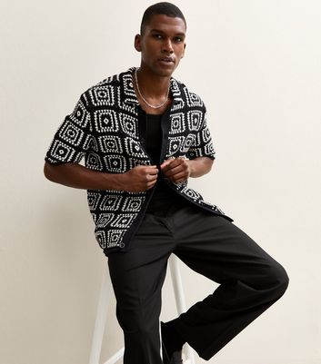 【BLACK2】Patterned knit tee Dusk Knitted Tee – Daisy Street