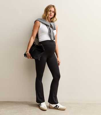 Maternity Black Contour Flared Leggings