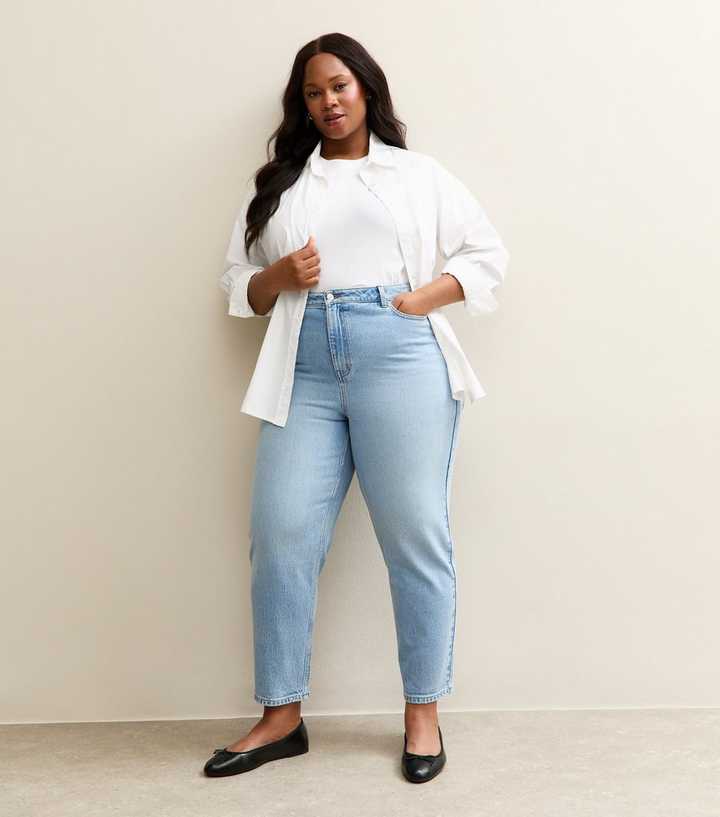 Curves Light Blue Mom Jeans
