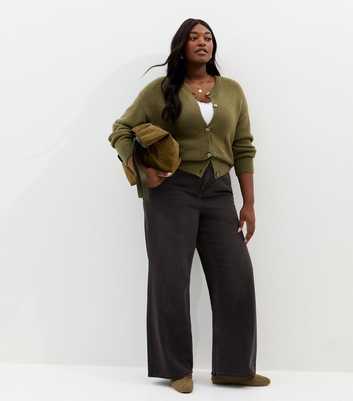 Curves Black Adalae High Waist Wide Leg Jeans