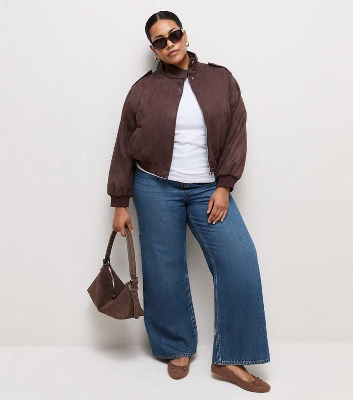 Curves Blue Adalae High Waist Wide Leg Jeans